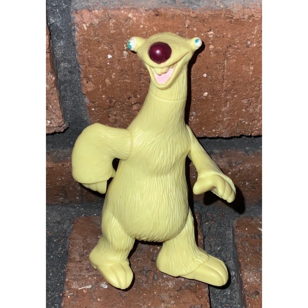 Ice Age Sid the Sloth Action Figure 2009 McDonald's Movie Toy Yellow Articulated